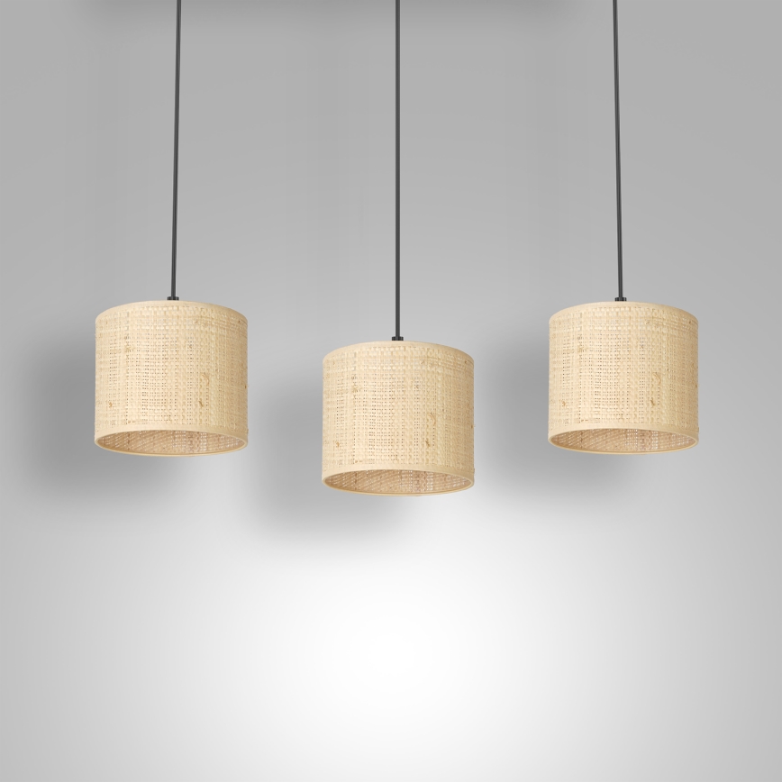 Riippuvalaisin RATTAN 3xE27/60W/230V rottinki