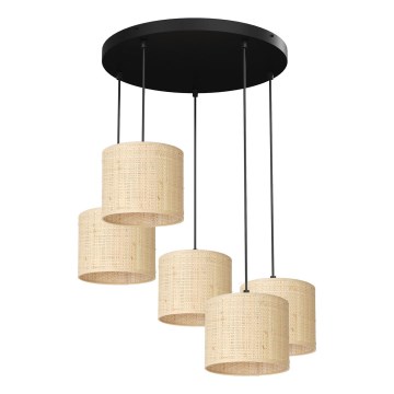 Riippuvalaisin RATTAN 5xE27/60W/230V rottinki
