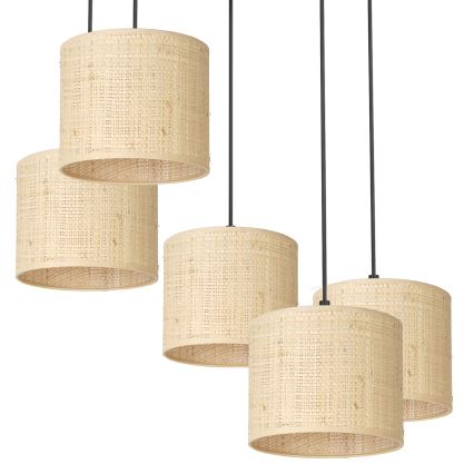 Riippuvalaisin RATTAN 5xE27/60W/230V rottinki