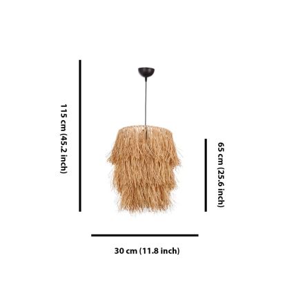 Riippuvalaisin TASSEL ripustuslangalla 1xE27/40W/230V raffia