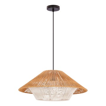 Riippuvalaisin vaijerilla AFRICA 1xE27/40W/230V, halkaisija 50 cm, ruskea/kerma