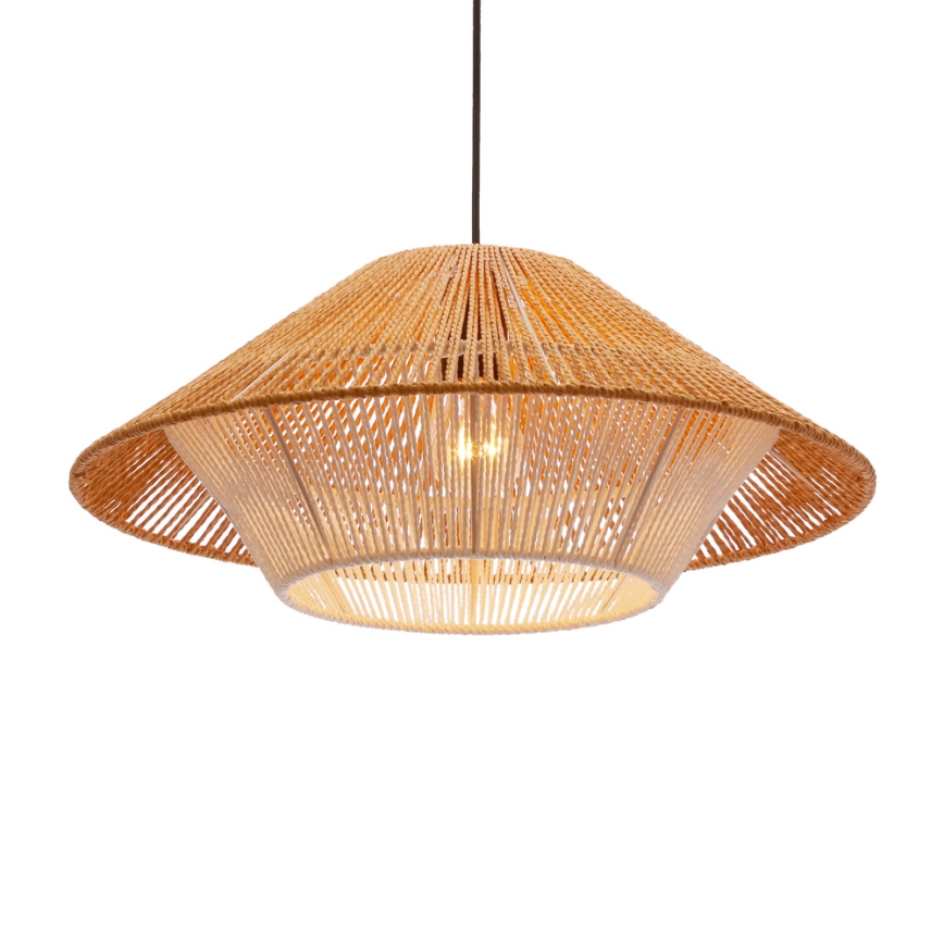 Riippuvalaisin vaijerilla AFRICA 1xE27/40W/230V, halkaisija 50 cm, ruskea/kerma