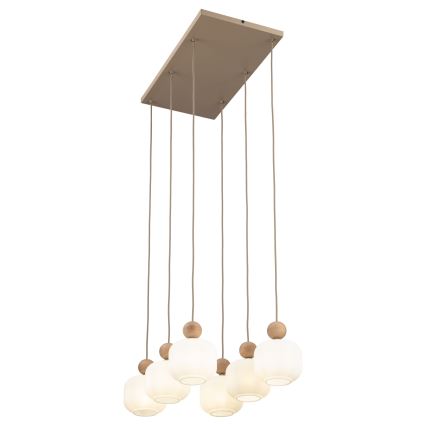 Riippuvalaisin vaijerilla BALLO 6xE14/10W/230V beigenvärinen