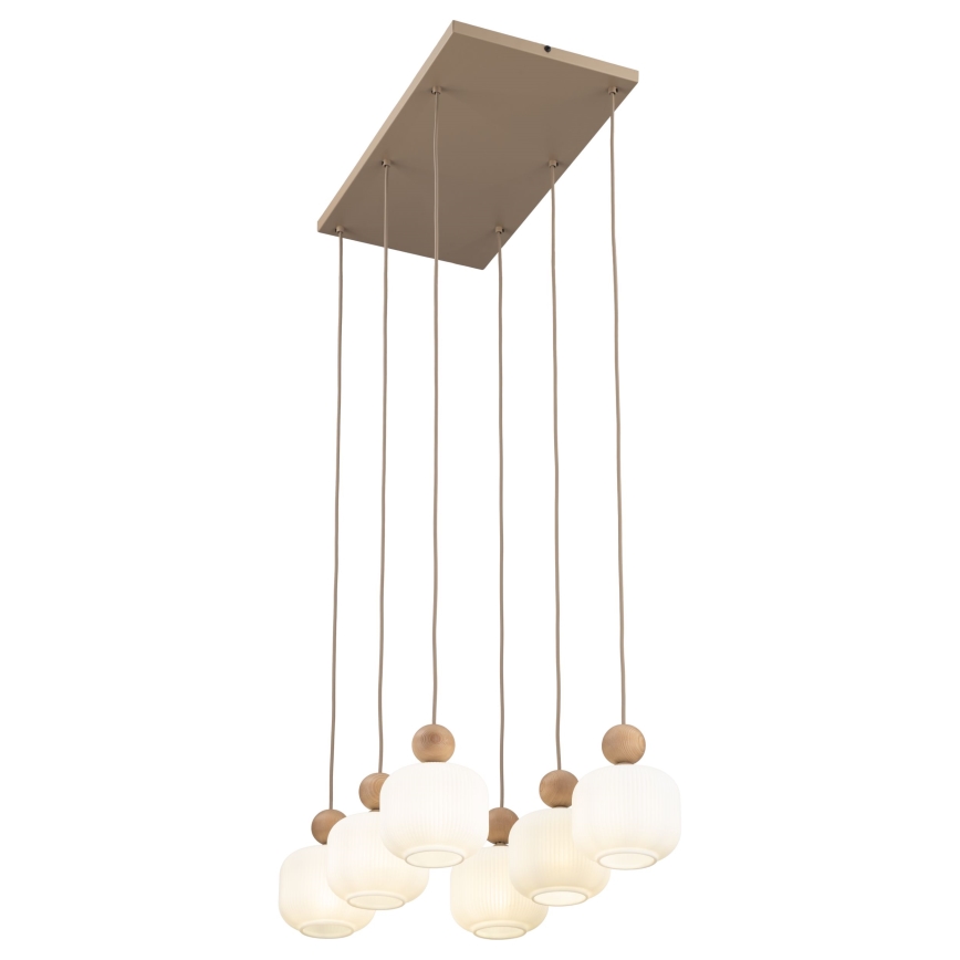 Riippuvalaisin vaijerilla BALLO 6xE14/10W/230V beigenvärinen