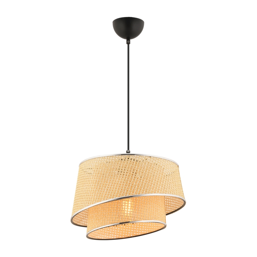 Riippuvalaisin vaijerilla BARETTE 1xE27/60W/230V beige/kiiltävä kromi