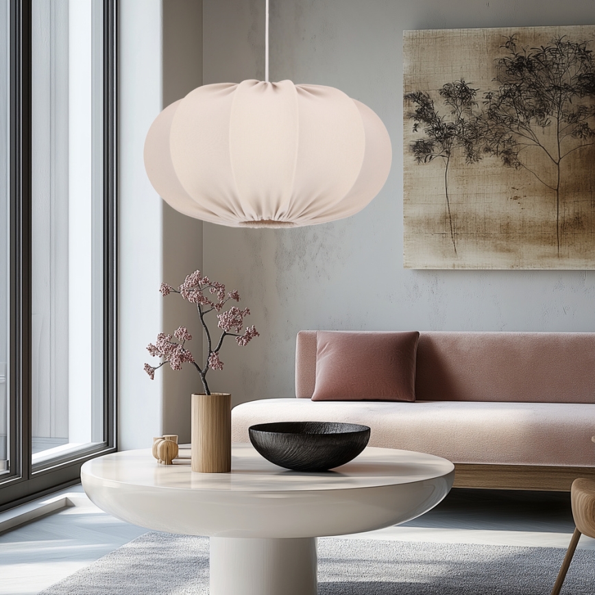 Riippuvalaisin vaijerilla CAFEE 1xE27/40W/230V, halkaisija 52 cm, beige