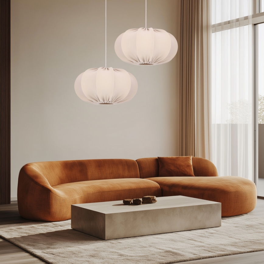 Riippuvalaisin vaijerilla CAFEE 1xE27/40W/230V, halkaisija 52 cm, beige
