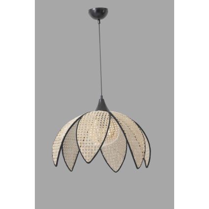 Riippuvalaisin vaijerilla FUME 1xE27/40W/230V Ø 40 cm musta/beige