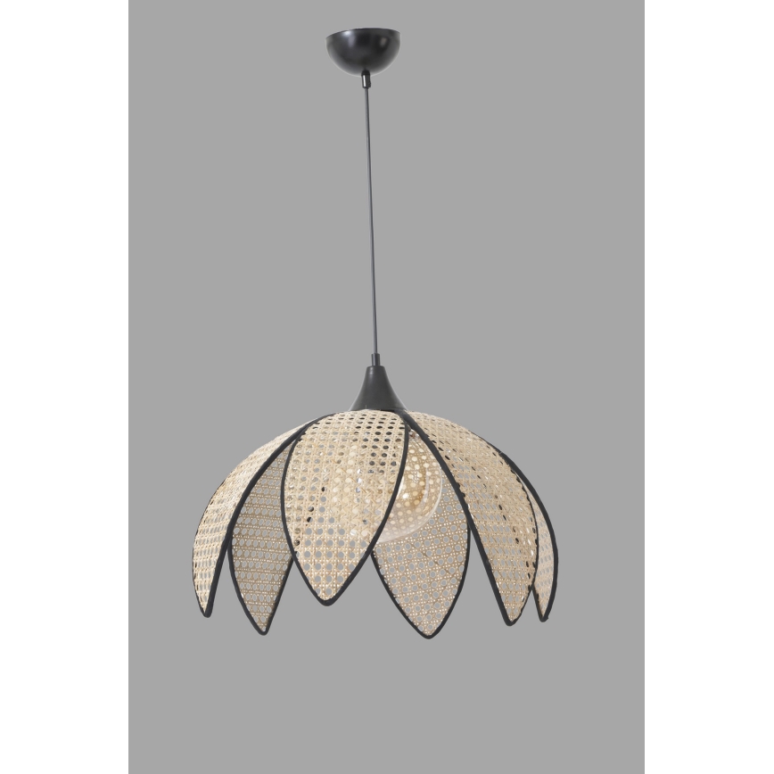 Riippuvalaisin vaijerilla FUME 1xE27/40W/230V Ø 40 cm musta/beige