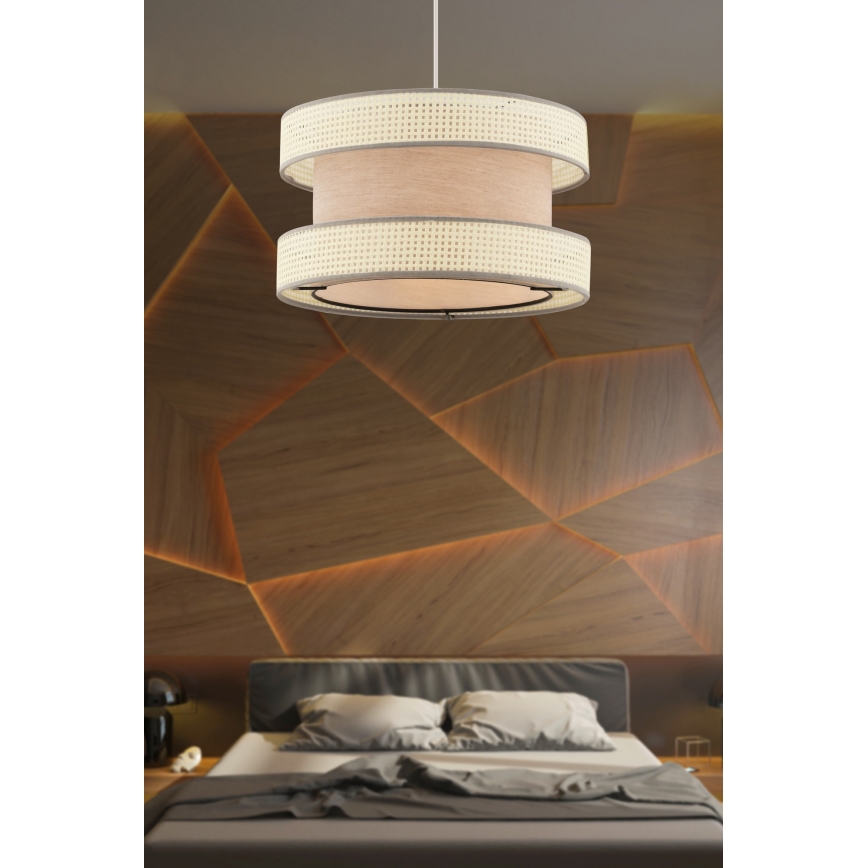 Riippuvalaisin vaijerilla HALO 1xE27/60W/230V beige/kerma