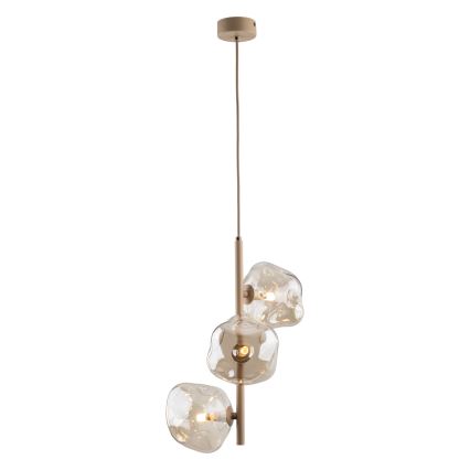 Riippuvalaisin vaijerilla LAVA 3xG9/8W/230V beige/savunvärinen