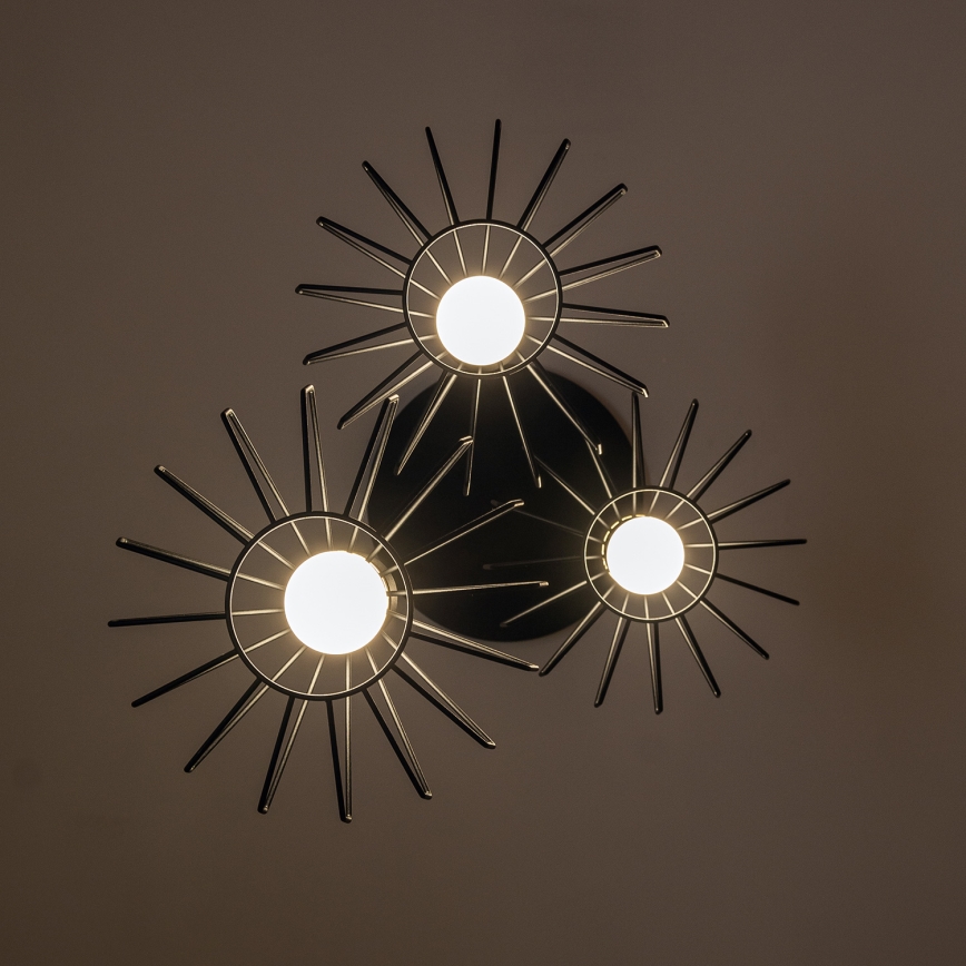 Riippuvalaisin vaijerilla SOLANO 3xE27/15W/230V musta/kulta