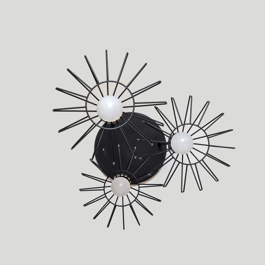 Riippuvalaisin vaijerilla SOLANO 3xE27/15W/230V musta/kulta