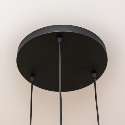 Riippuvalaisin vaijerilla SOLANO 3xE27/15W/230V musta/kulta