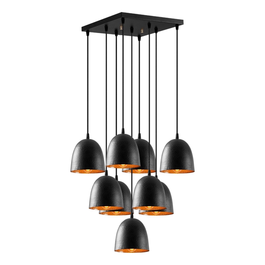 Riippuvalaisin vaijerilla TATTOO 9xE27/40W/230V musta