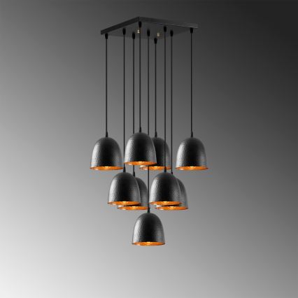 Riippuvalaisin vaijerilla TATTOO 9xE27/40W/230V musta