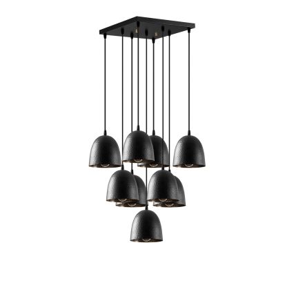 Riippuvalaisin vaijerilla TATTOO 9xE27/40W/230V musta