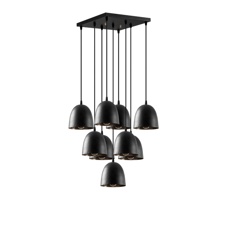 Riippuvalaisin vaijerilla TATTOO 9xE27/40W/230V musta