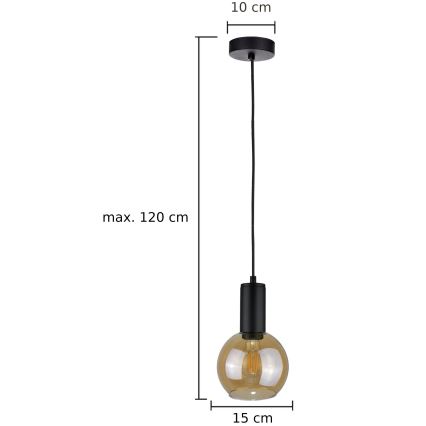Riippuvalaisin JANTAR BLACK 1xE27/60W/230V