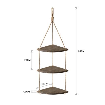 Riipus kulmahylly 90x25 cm ruskea