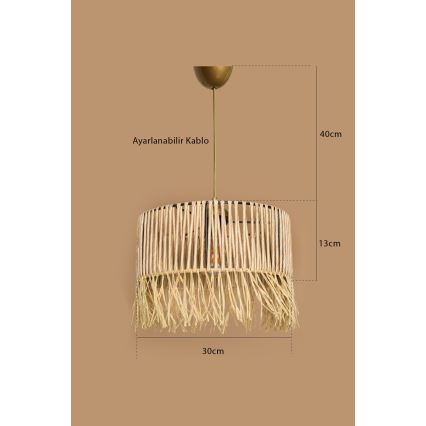 RIMINI-riippuvalaisin vaijerilla 1xE27/40W/230V beige