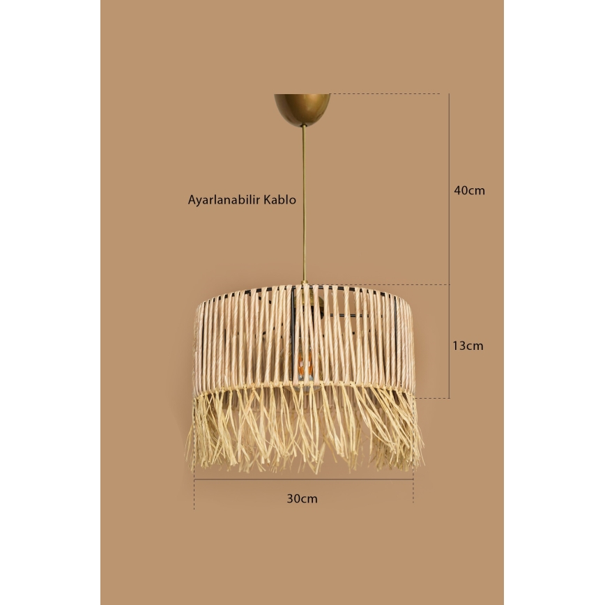 RIMINI-riippuvalaisin vaijerilla 1xE27/40W/230V beige