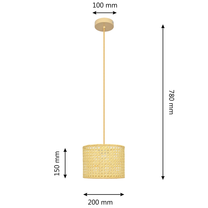 Rippuvalaisin ALBA 1xE27/15W/230V d. 20 cm rottinki