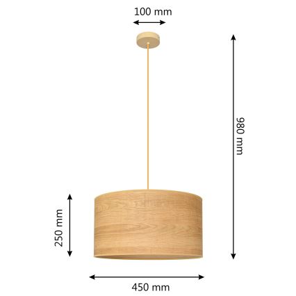Rippuvalaisin ALBA 1xE27/15W/230V d. 45 cm ruskea