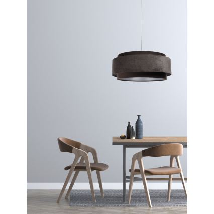 Kattovalaisin johdolla DOBLO 1xE27/60W/230V halkaisija 60 cm ruskea/hopea
