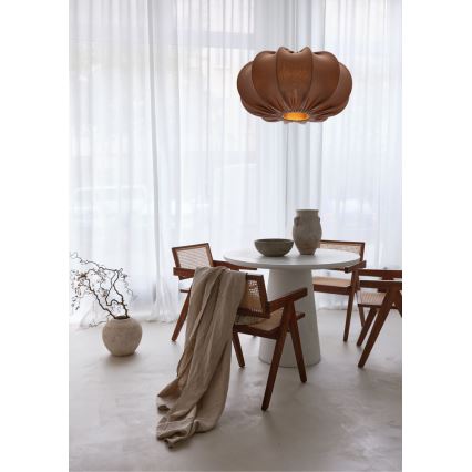 Ripustettava valaisin johdolla CAFEE 1xE27/40W/230V, halkaisija 52 cm, ruskea