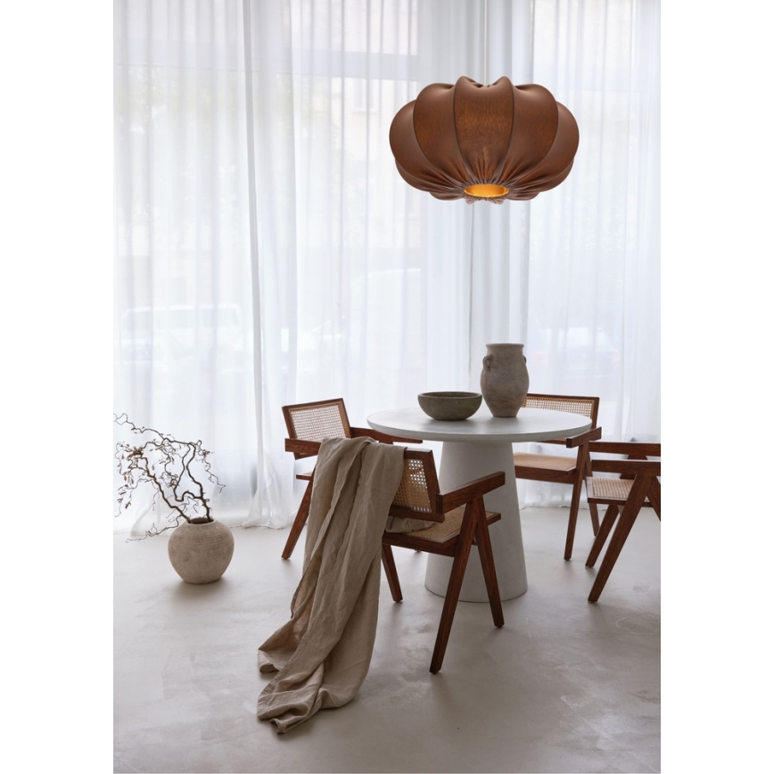 Ripustettava valaisin johdolla CAFEE 1xE27/40W/230V, halkaisija 52 cm, ruskea