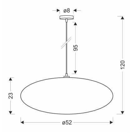 Ripustettava valaisin johdolla CAFEE 1xE27/40W/230V, halkaisija 52 cm, ruskea