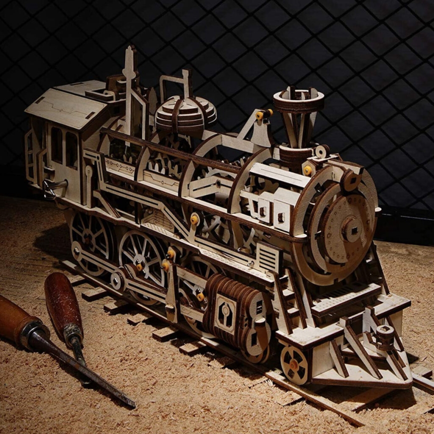 RoboTime - 3D puinen mekaaninen palapeli Höyryveturi