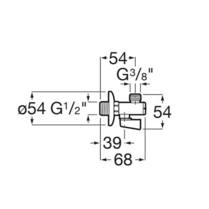 Roca A525168200 - AQUA-kulmaventtiili, kiiltävä kromi