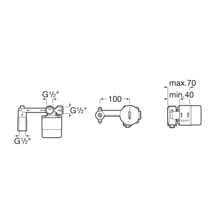 Roca A525220603 - Asennusrunko piiloon asennettaville hanoille
