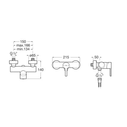 Roca A5A2196C00 - NAIA-suihkusekoitin, kiiltävä kromi