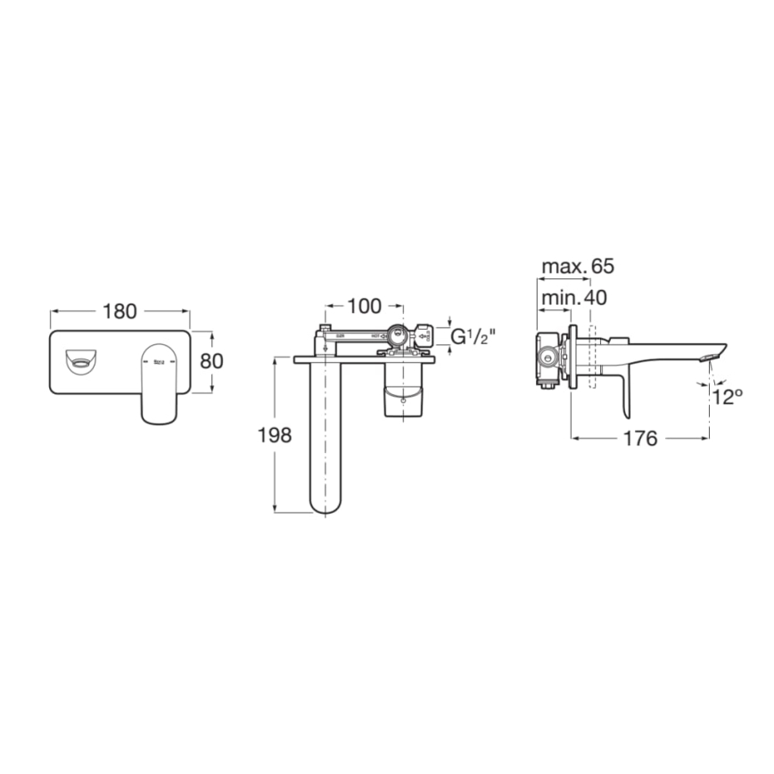 Roca A5A356EC00 - CALA uppoasennettava ammehana, kiiltävä kromi