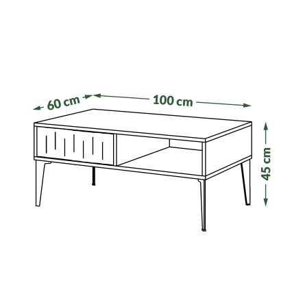 Sohvapöytä laatikolla RONJA taupe/musta