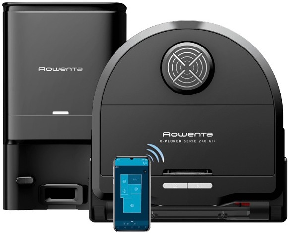 Rowenta - Älykäs robottipölynimuri mopilla X-PLORER S240+ AI Animal & Allergy Wi-Fi 5200 mAh
