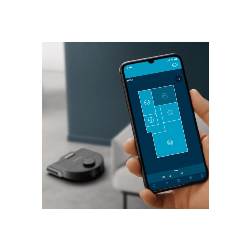 Rowenta - Älykäs robottipölynimuri mopilla X-PLORER S240+ AI Animal & Allergy Wi-Fi 5200 mAh