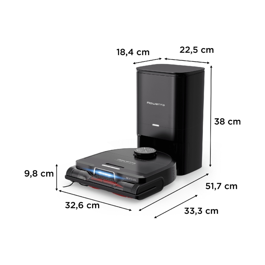 Rowenta - Älykäs robottipölynimuri mopilla X-PLORER S240+ AI Animal & Allergy Wi-Fi 5200 mAh