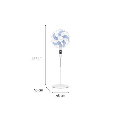 Rowenta - Lattiatuuletin TURBO SILENCE 55W/230V 147 cm valkoinen + kauko-ohjaus