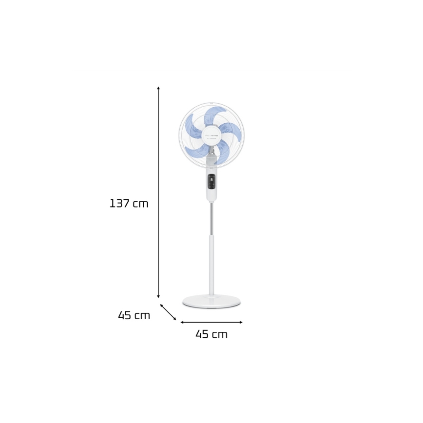 Rowenta - Lattiatuuletin TURBO SILENCE 55W/230V 147 cm valkoinen + kauko-ohjaus