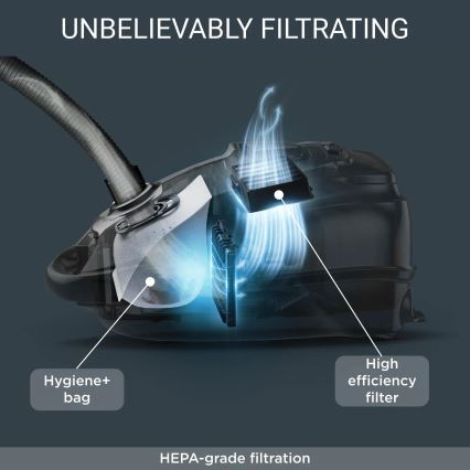Rowenta - Pölypussillinen imuri SILENCE FORCE ALLERGY+ 4,5 l 400 W/230 V musta/valkoinen