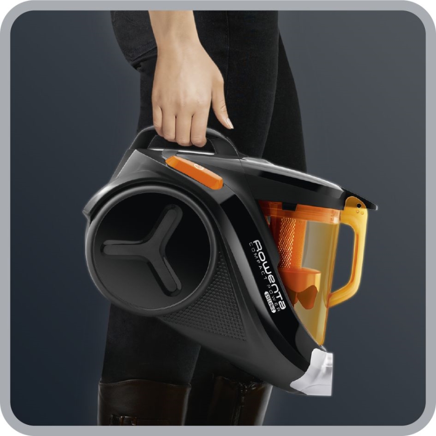 Rowenta - Pussiton pölynimuri COMPACT POWER 1,5l 750W/230V musta/oranssi