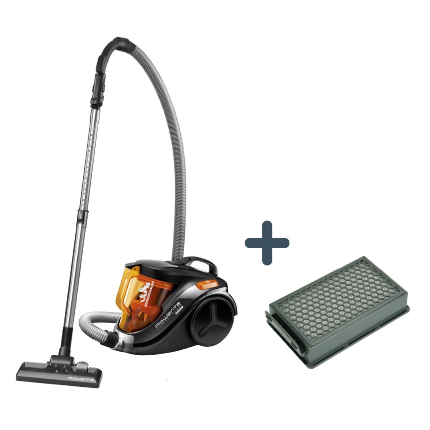 Rowenta - Pussiton pölynimuri COMPACT POWER 1,5l 750W/230V musta/oranssi