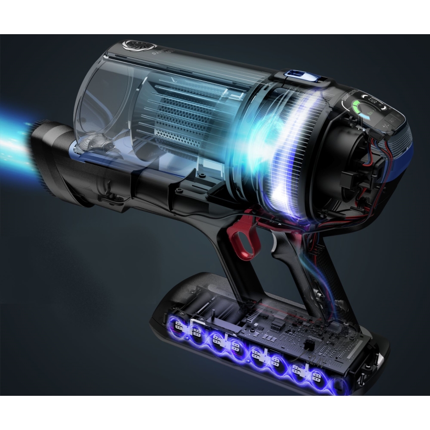 Rowenta - Sauva imuri mopilla X-FORCE FLEX ANIMAL AQUA AUTO 3in1 480W/32,4V 2500 mAh sininen