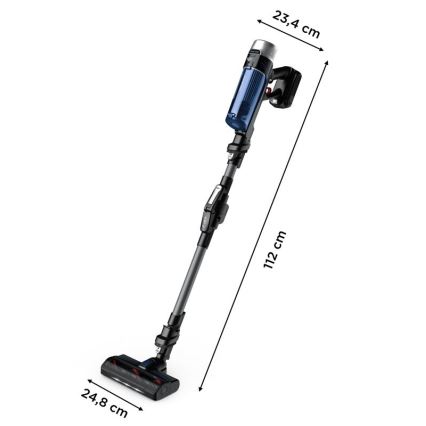 Rowenta - Sauva imuri mopilla X-FORCE FLEX ANIMAL AQUA AUTO 4in1 250W/25,2V 2500 mAh musta/sininen