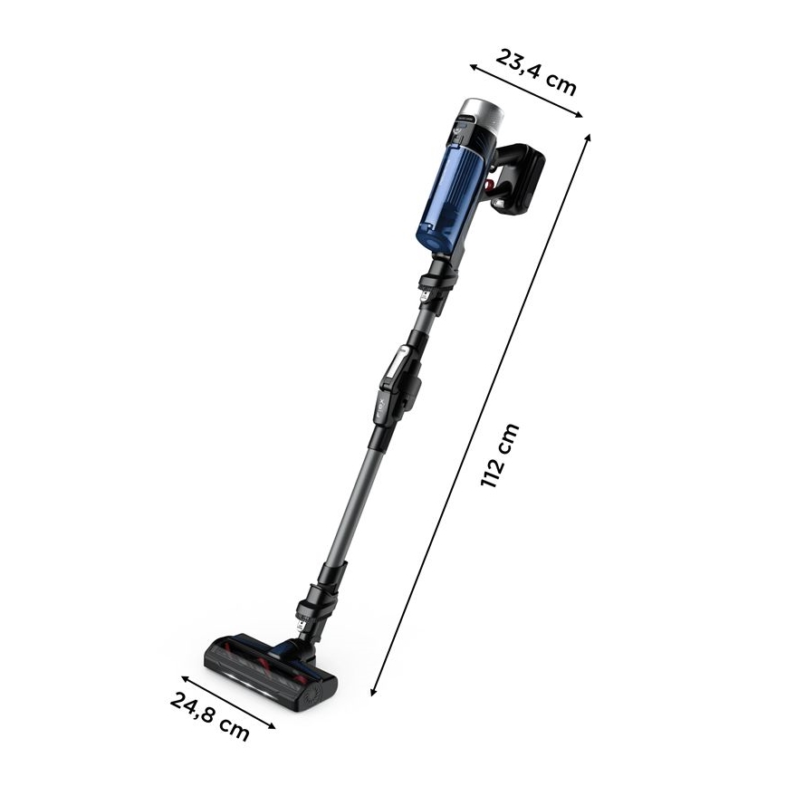 Rowenta - Sauva imuri mopilla X-FORCE FLEX ANIMAL AQUA AUTO 4in1 250W/25,2V 2500 mAh musta/sininen