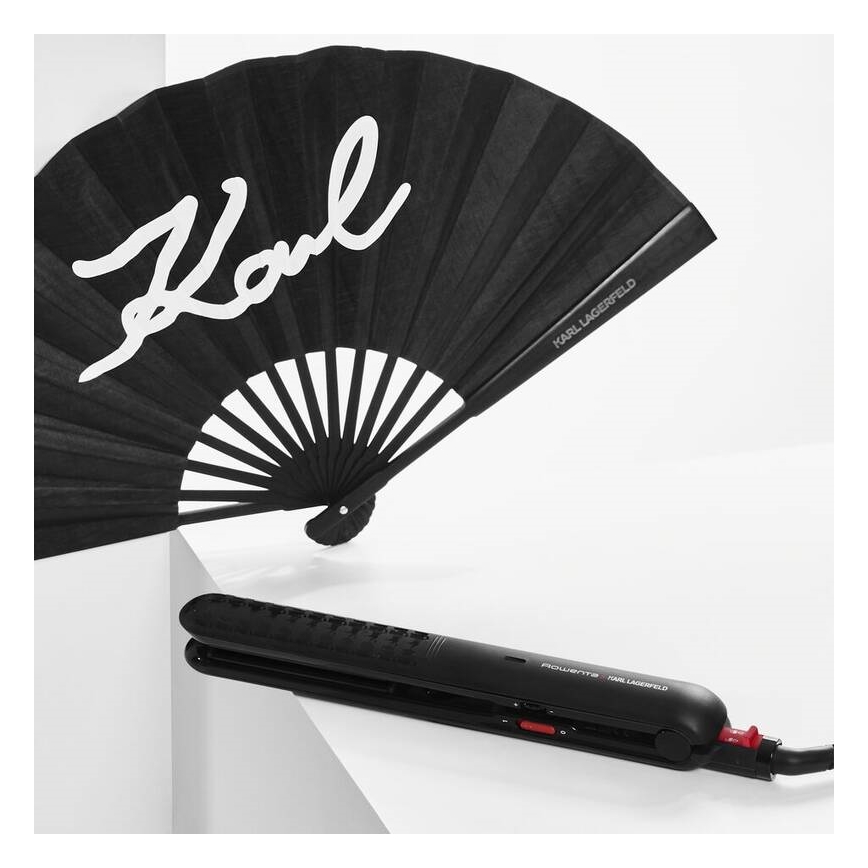 Rowenta - Suoristusrauta KARL LAGERFELD OPTILISS musta